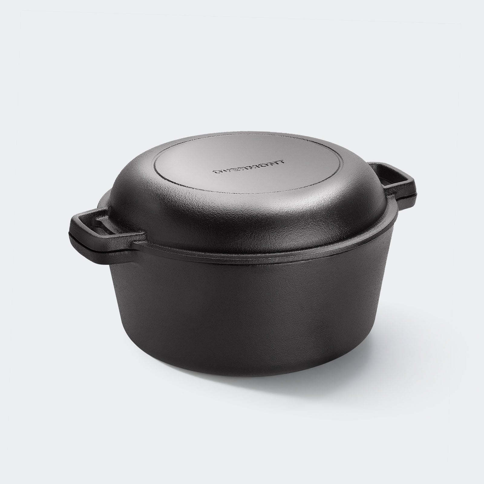 Forno Olandese In Ghisa Overmont 2 In 1 - Pre-stagionato, 5 Quarti, Con Coperchio-padella E Manici In Silicone, Per Induzione E Fuoco