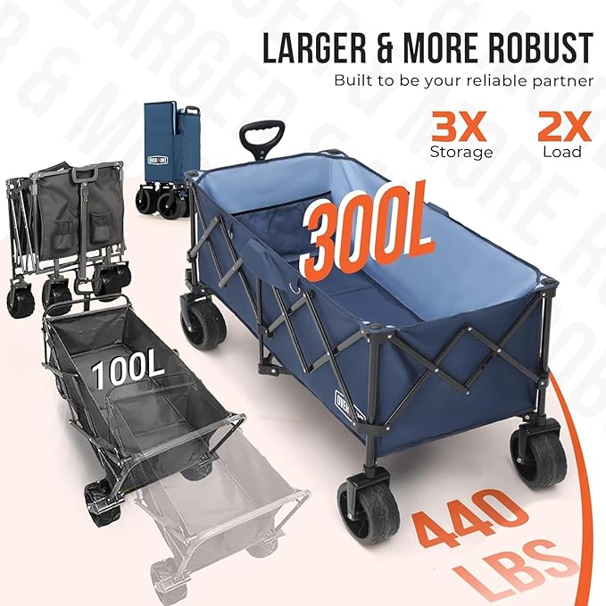 Overmont 300L Foldable Wagon Cart