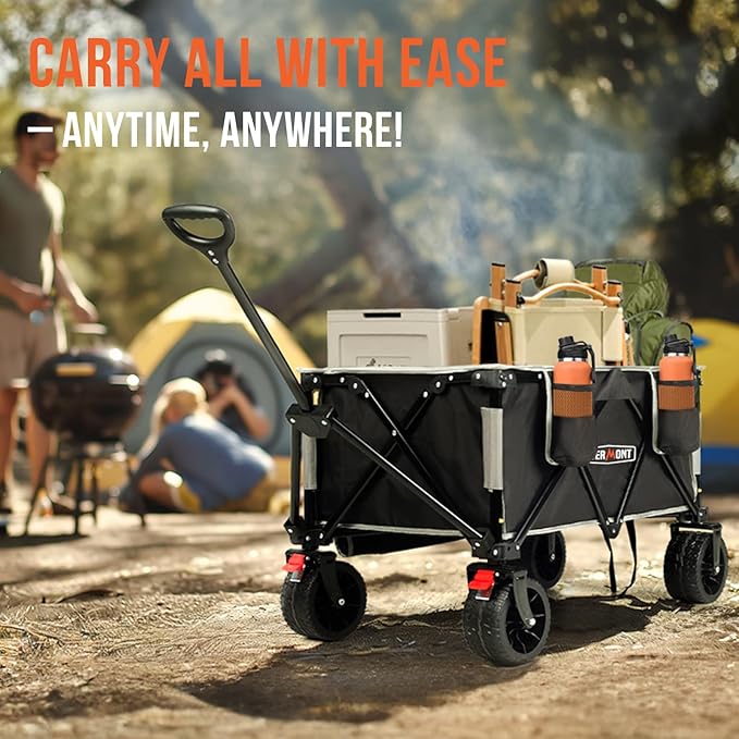 Overmont 220L Collapsible Wagon Cart with Wheels