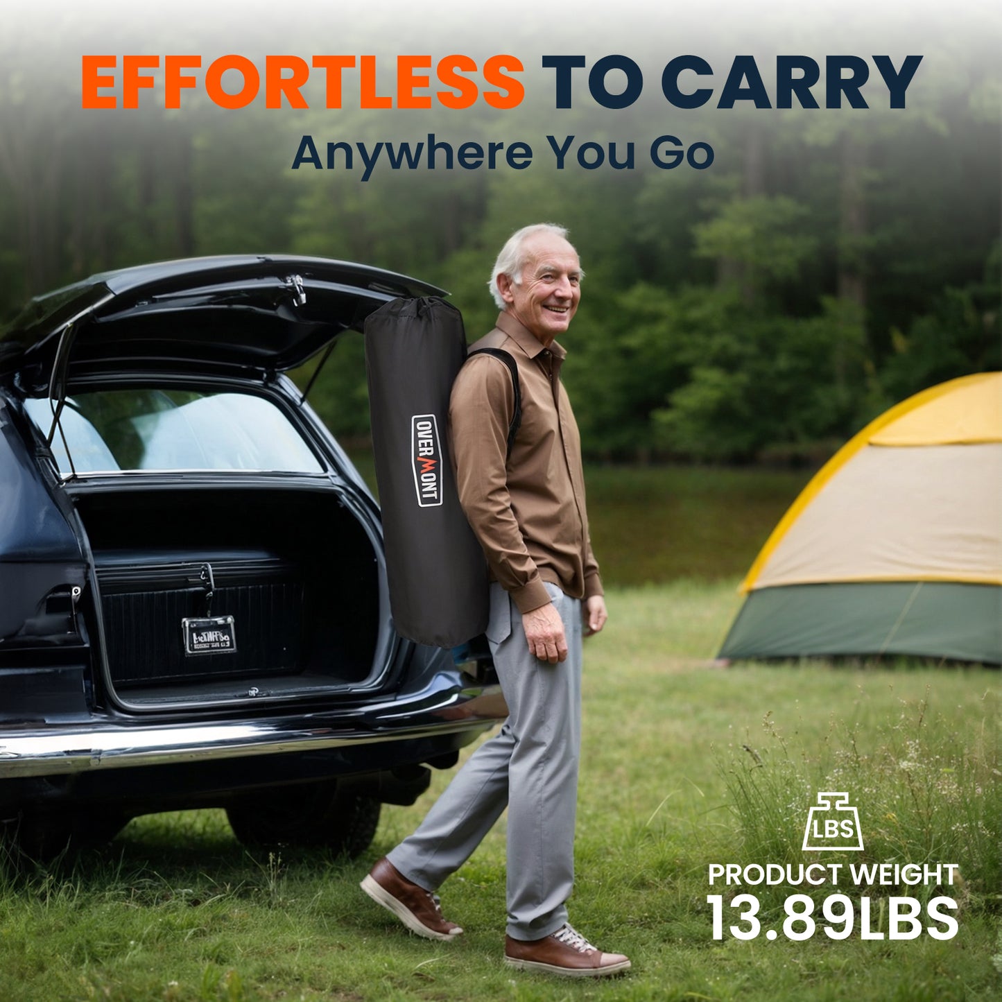 Overmont Back Support Camping Chair for Adults