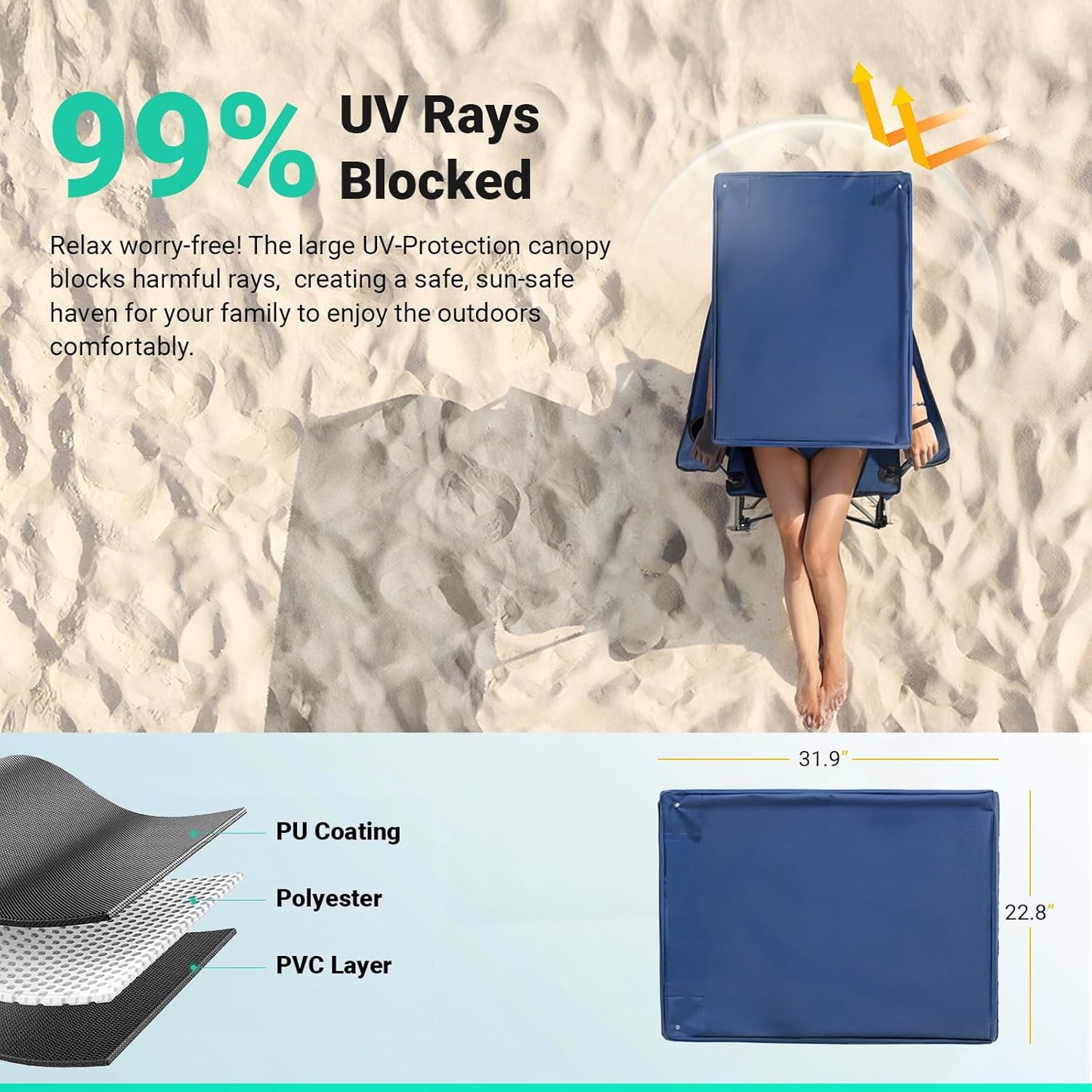 Overmont Beach Chair with Umbrella