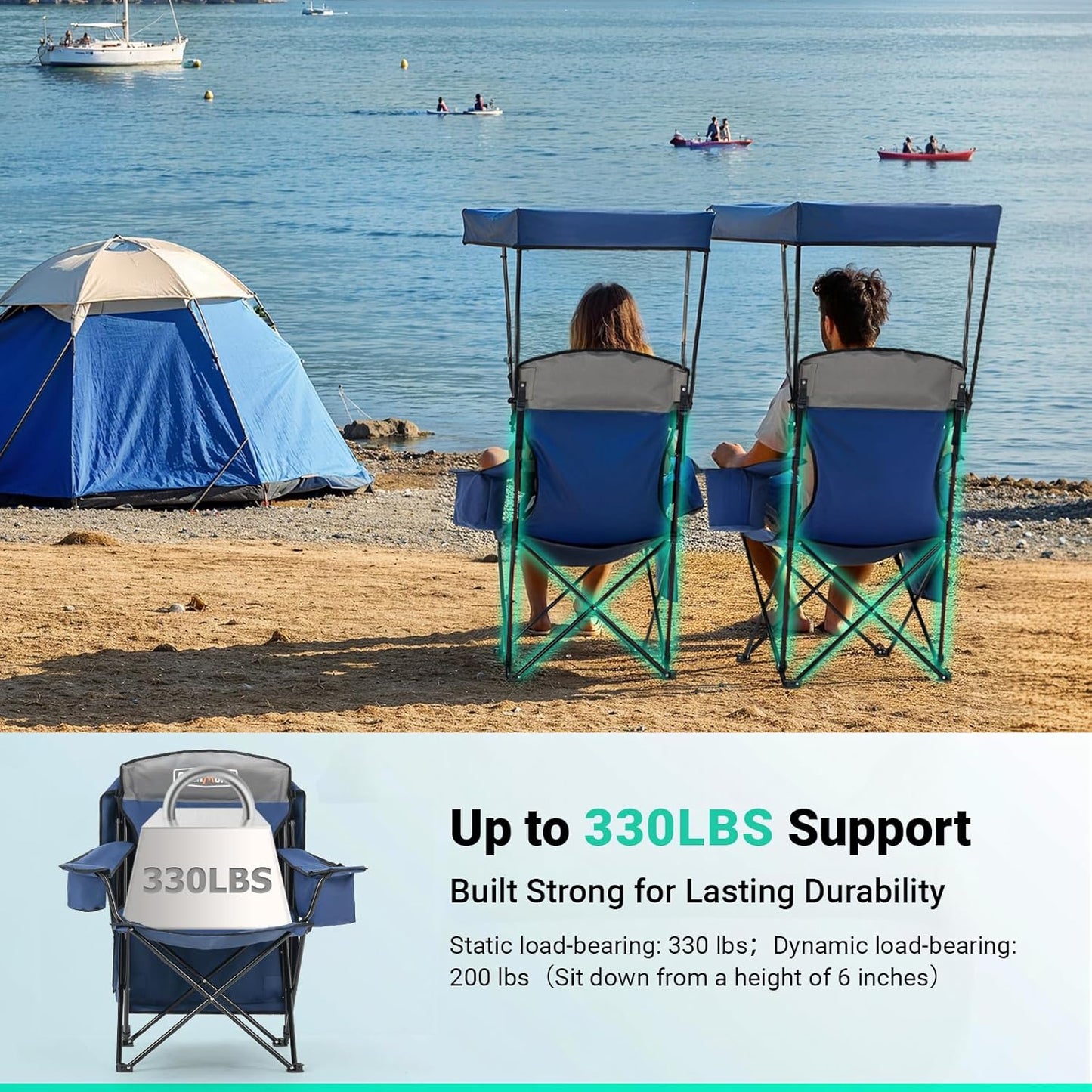 Overmont Beach Chair with Umbrella