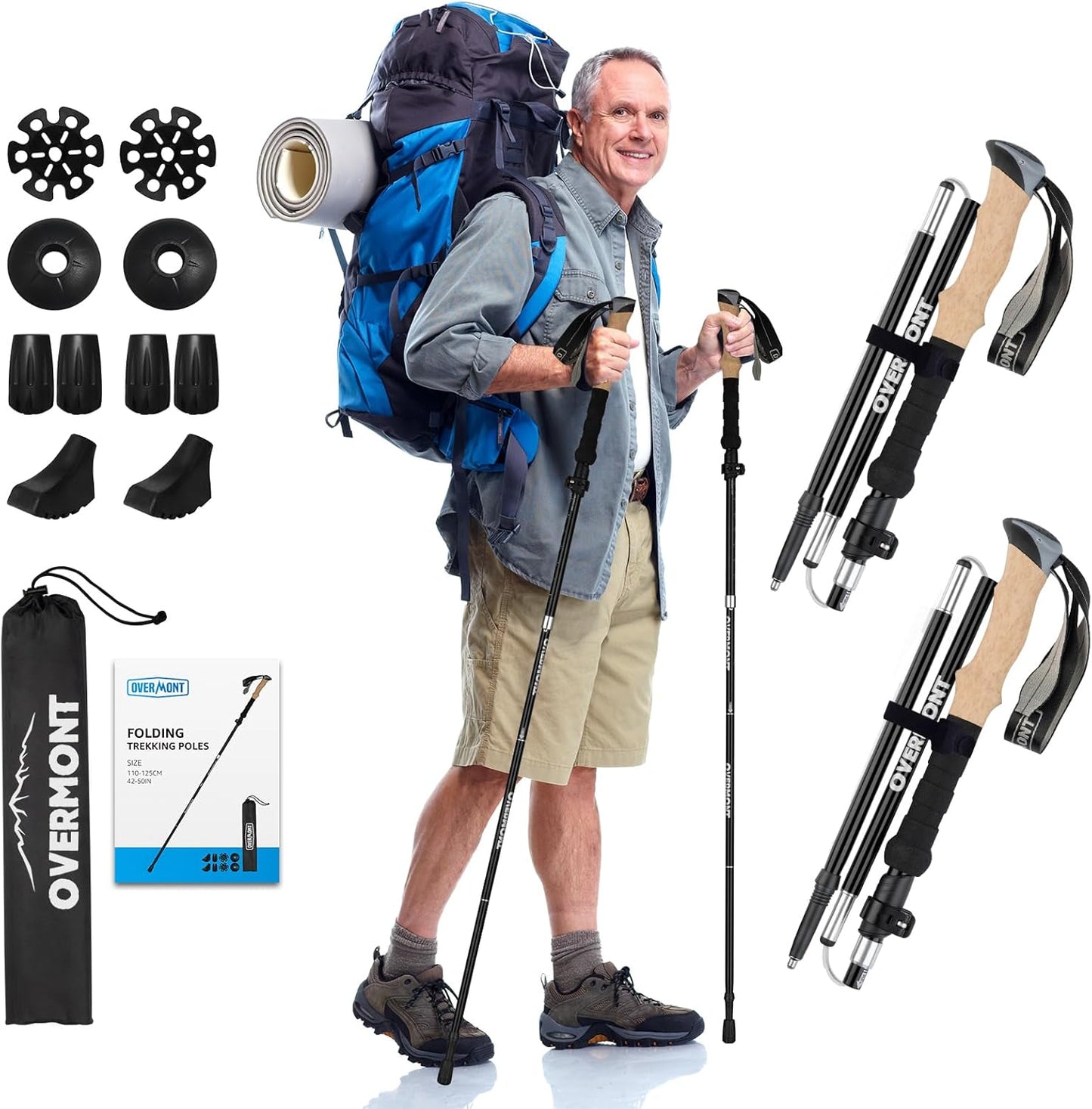 Overmont Aluminum Trekking Poles