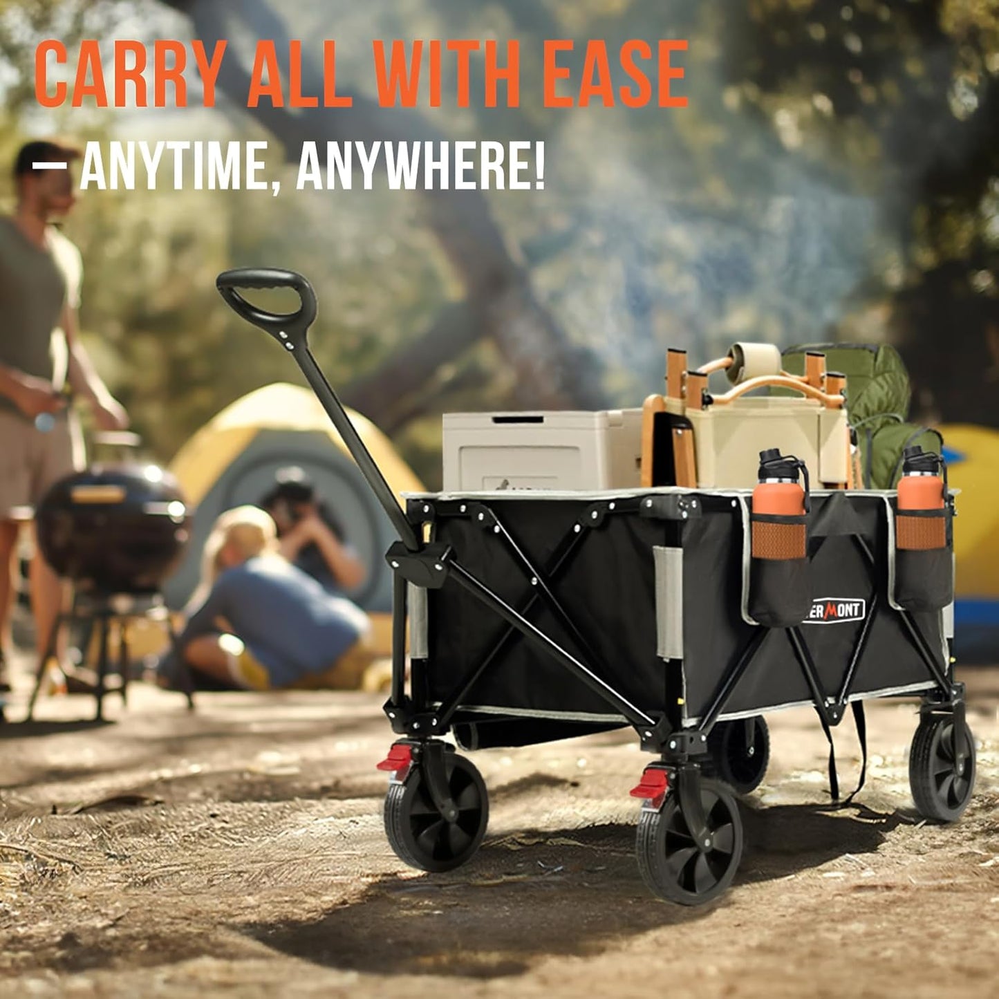 Chariot pliable pliable Overmont de 150 L, roues de 1,4 po