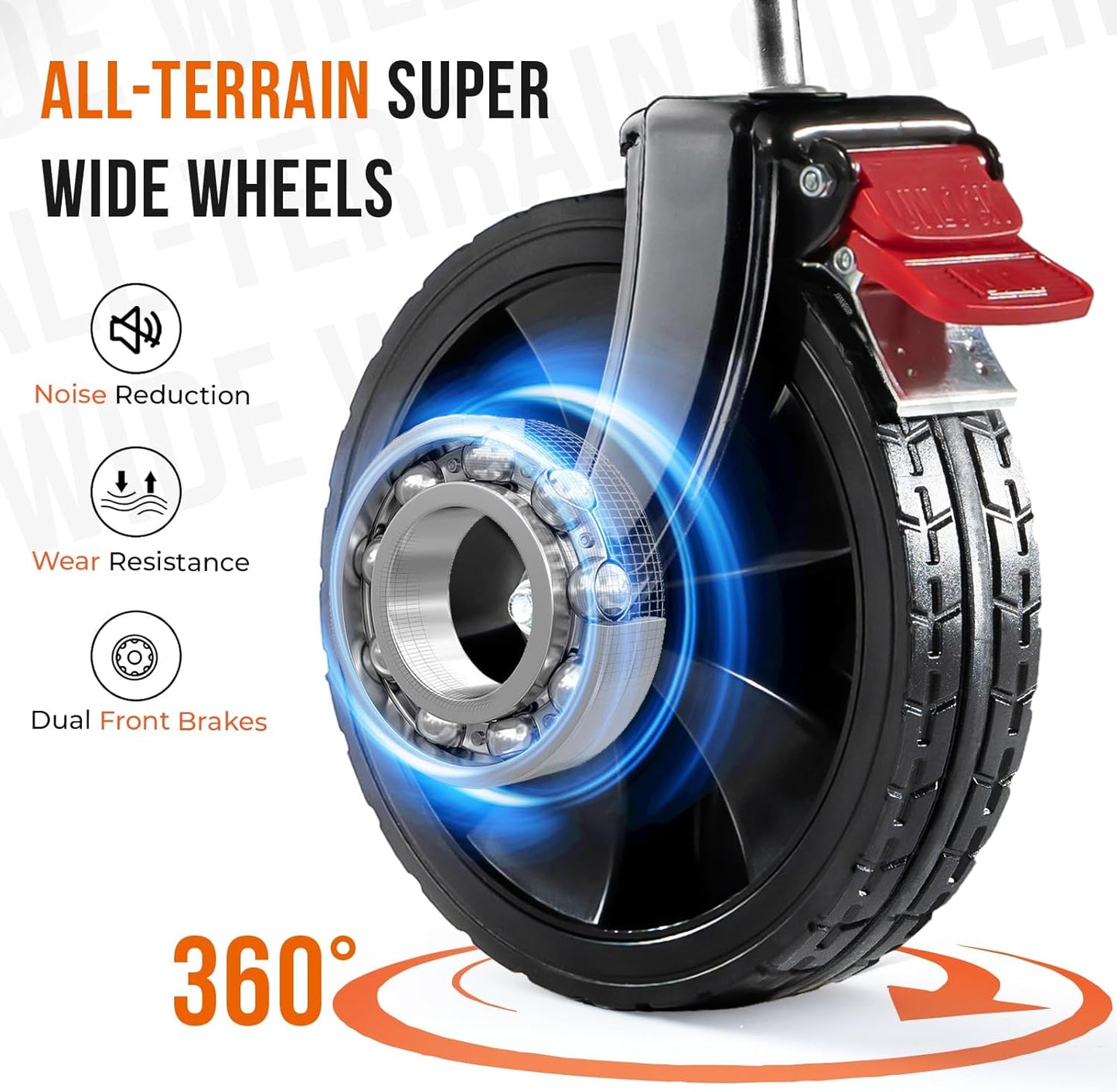 Chariot pliable pliable Overmont de 150 L, roues de 1,4 po