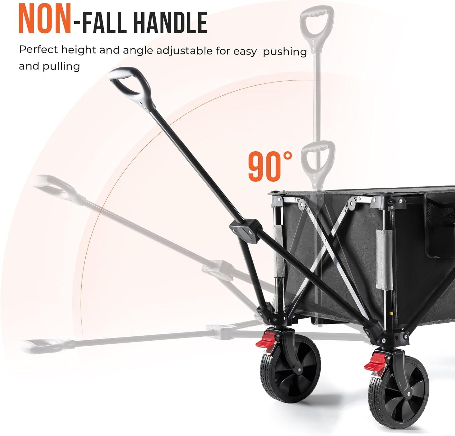 Chariot pliable pliable Overmont de 150 L, roues de 1,4 po