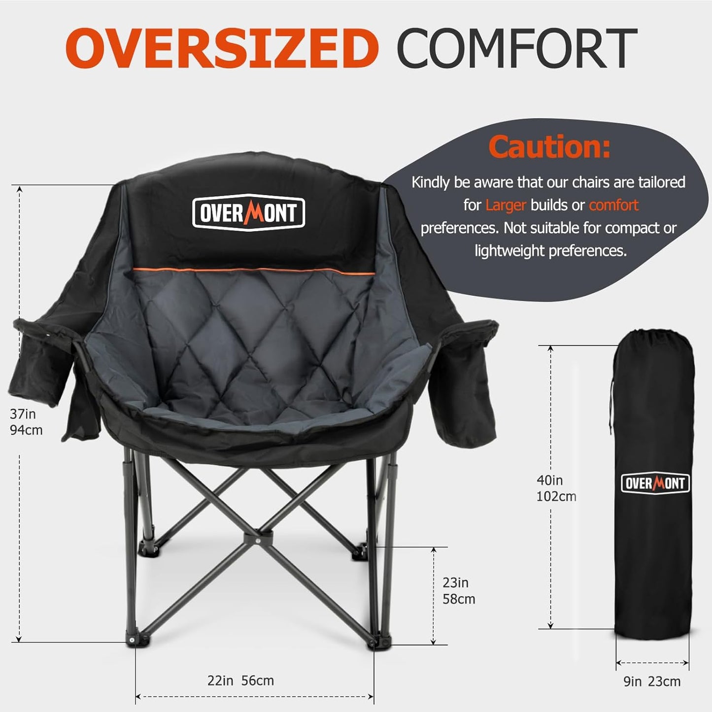 Overmont Oversized XL Camping Chair for Adults
