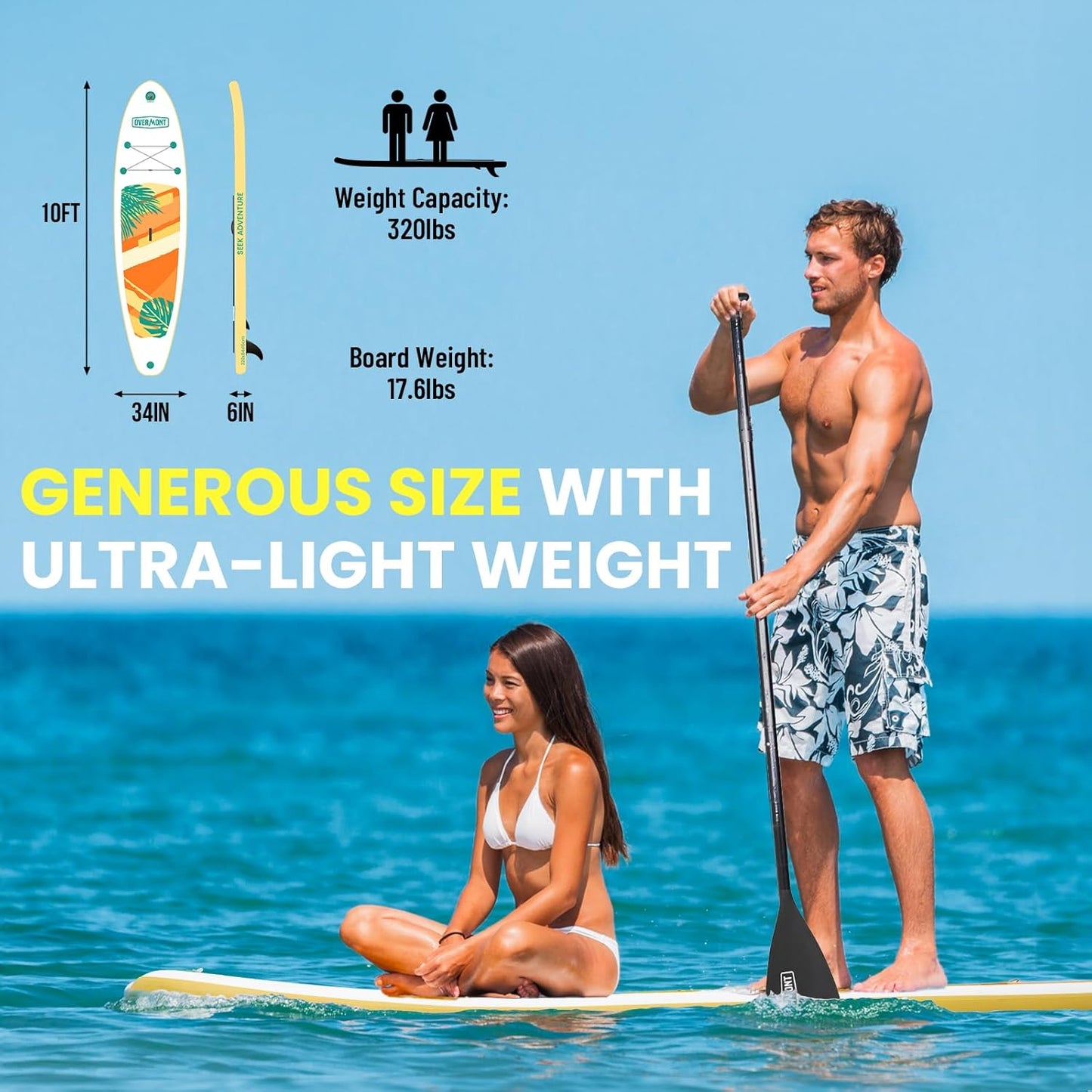 Overmont SUP Inflatable Stand Up Paddleboard