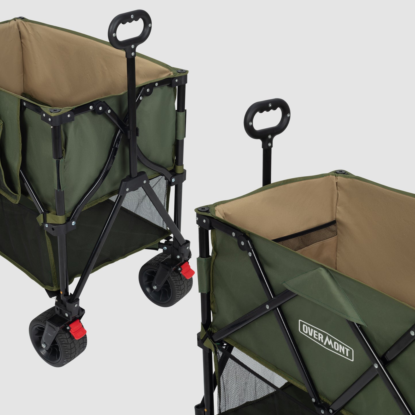 Overmont Foldable Double Decker Wagon Cart