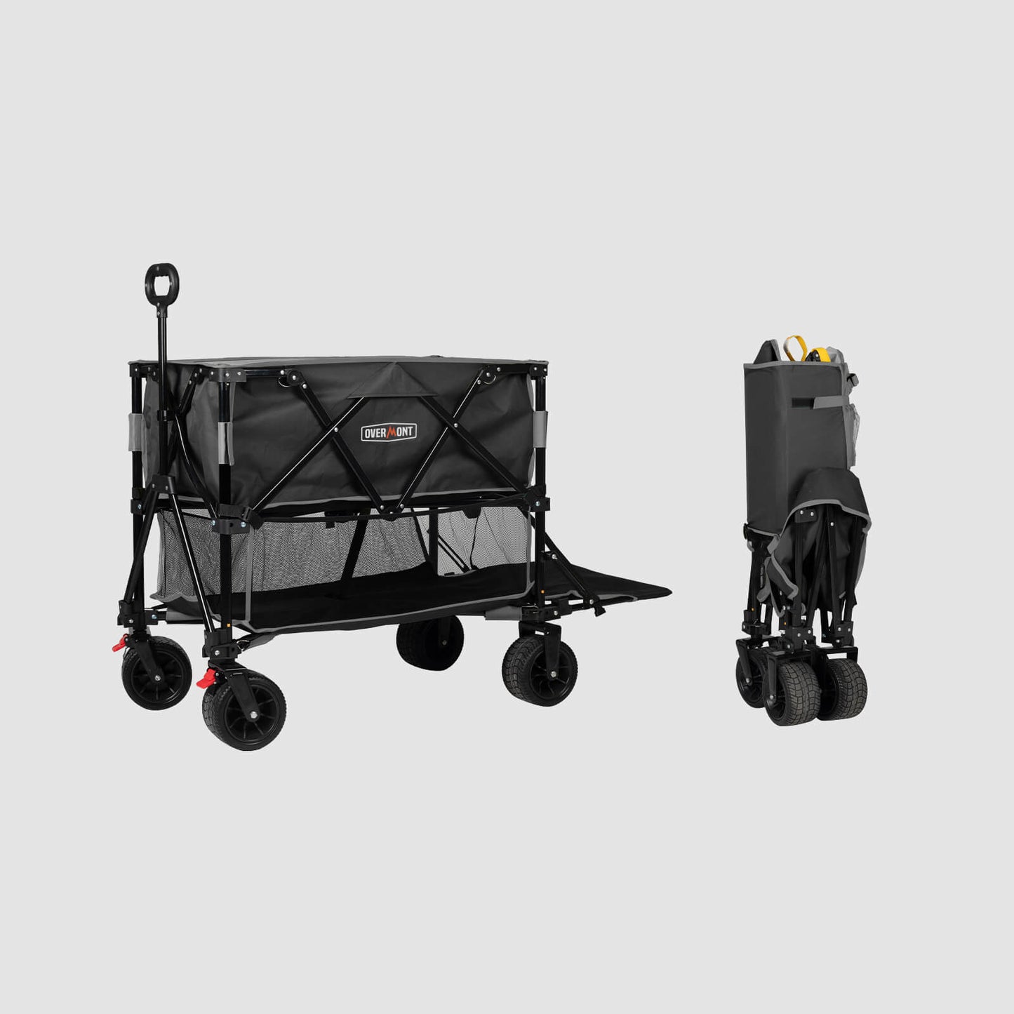 Overmont Foldable Double Decker Wagon Cart