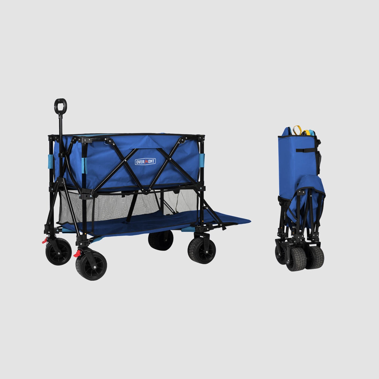 Overmont Foldable Double Decker Wagon Cart