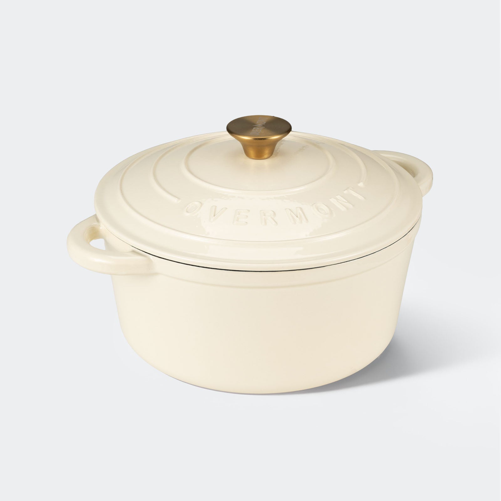 Overmont Enameled Cast Iron Dutch Oven in Cream White