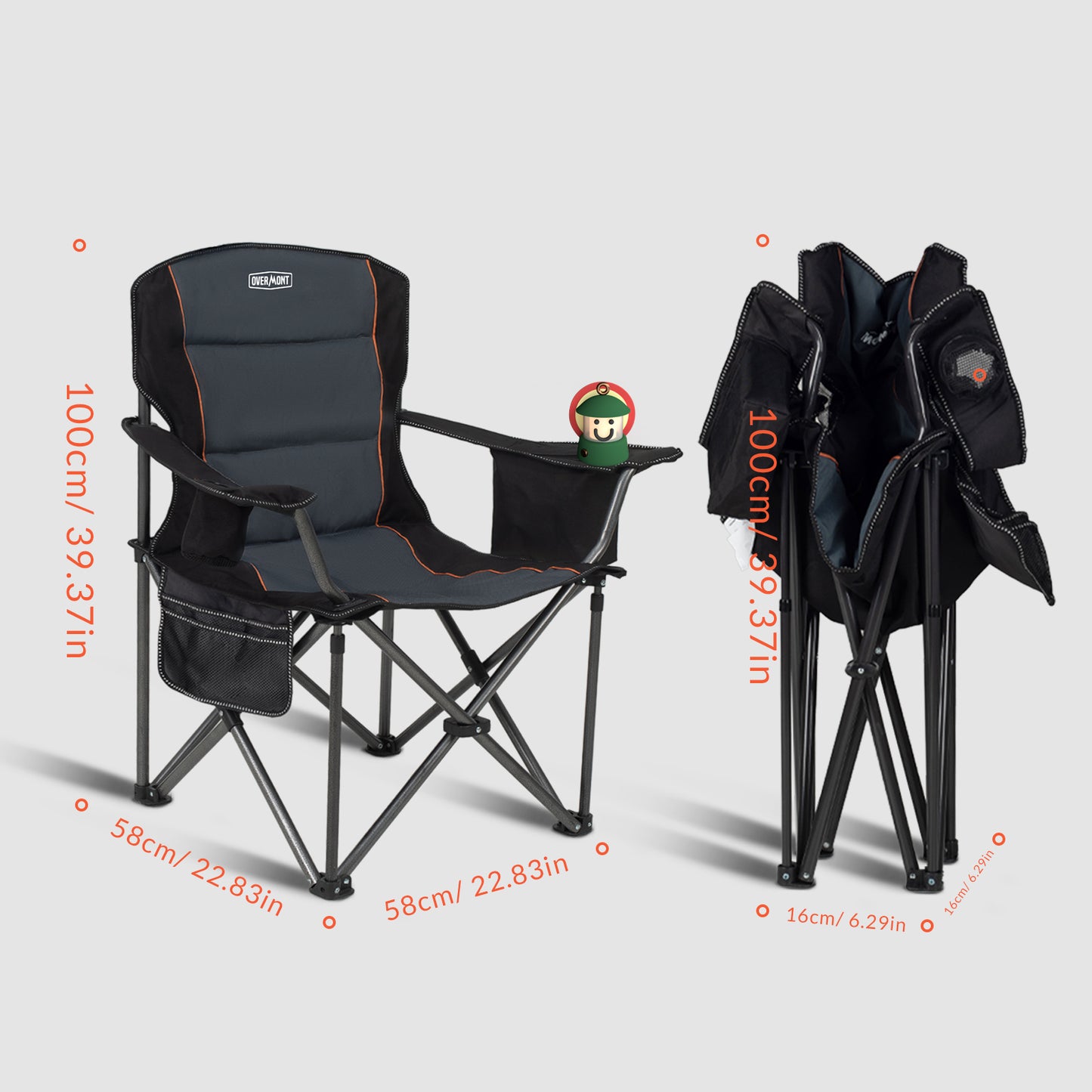 folding camping chair size