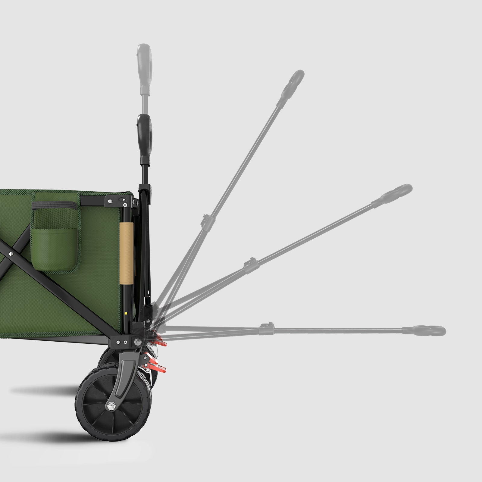 3.2 In wheel green folding wagon handle