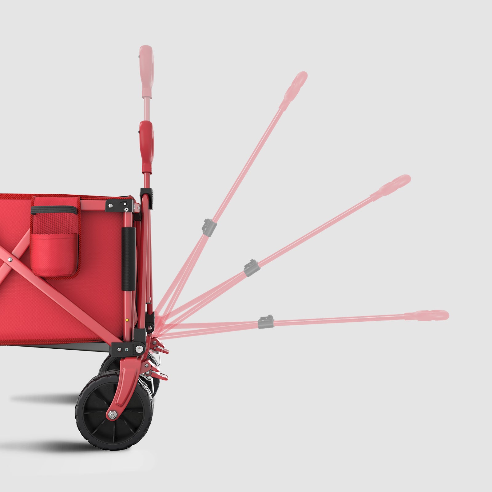 3.2 In wheel red folding wagon handle