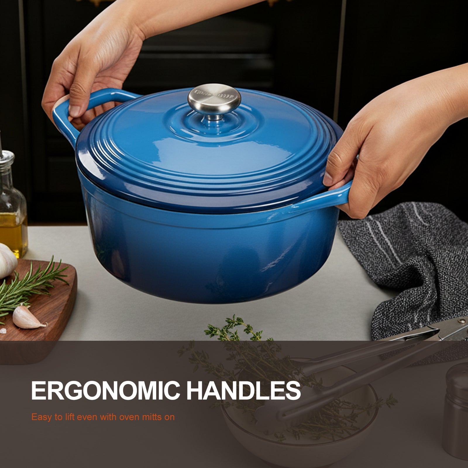 Overmont 5.5Quart Cast Iron Dutch Oven New