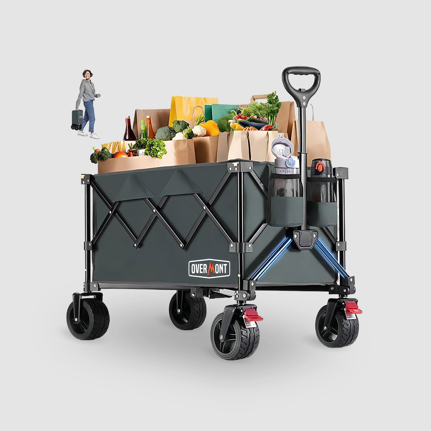 Overmont 200L Ultra-Compact Collapsible Wagon Cart