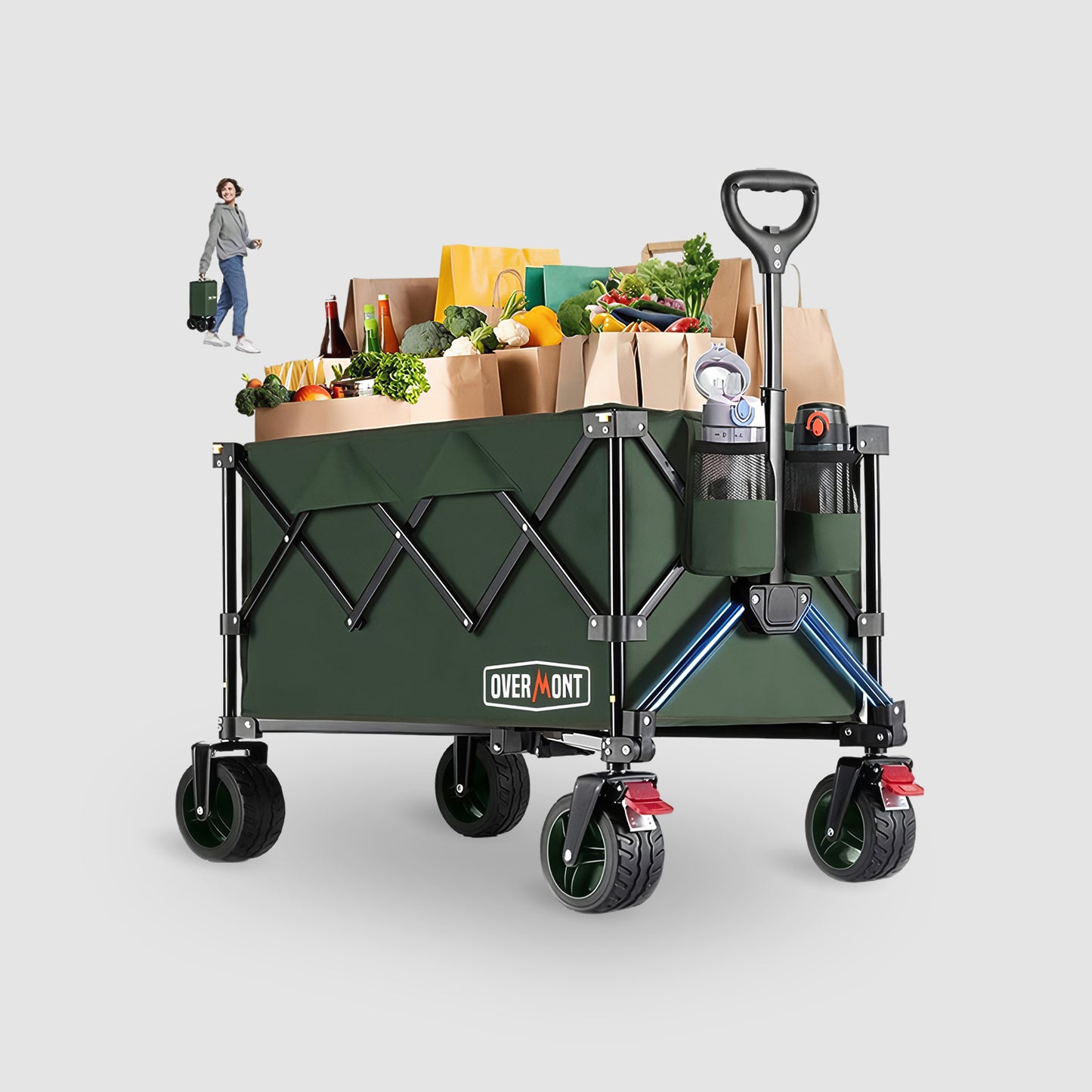 Overmont 200L Ultra-Compact Collapsible Wagon Cart