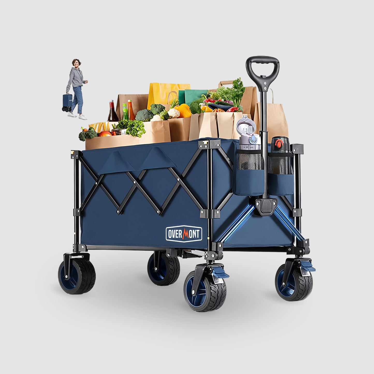 Overmont 200L Ultra-Compact Collapsible Wagon Cart