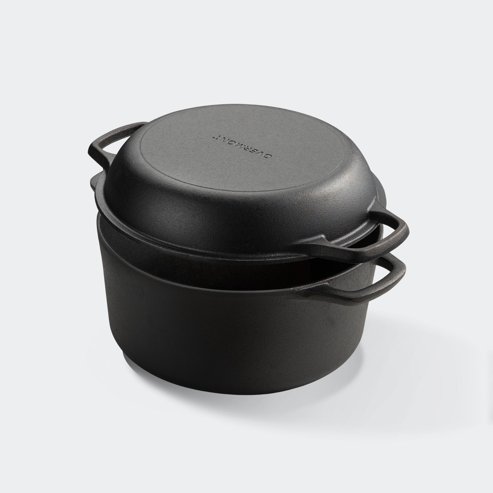 Overmont 2 in 1 Dutch Oven with Skillet Lid