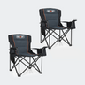 Overmont 2-Pack Oversized Folding Camping Chair Set - Black