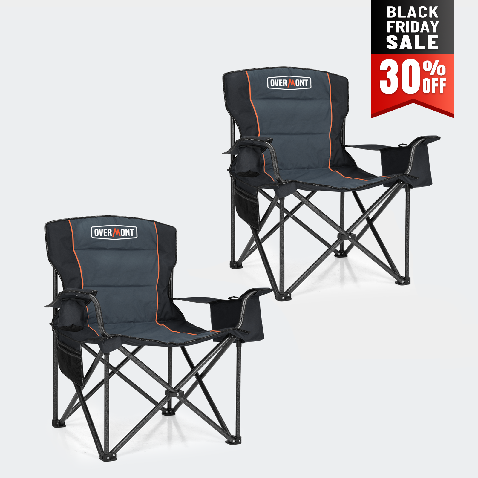 Overmont 2-Pack Oversized Folding Camping Chair Set