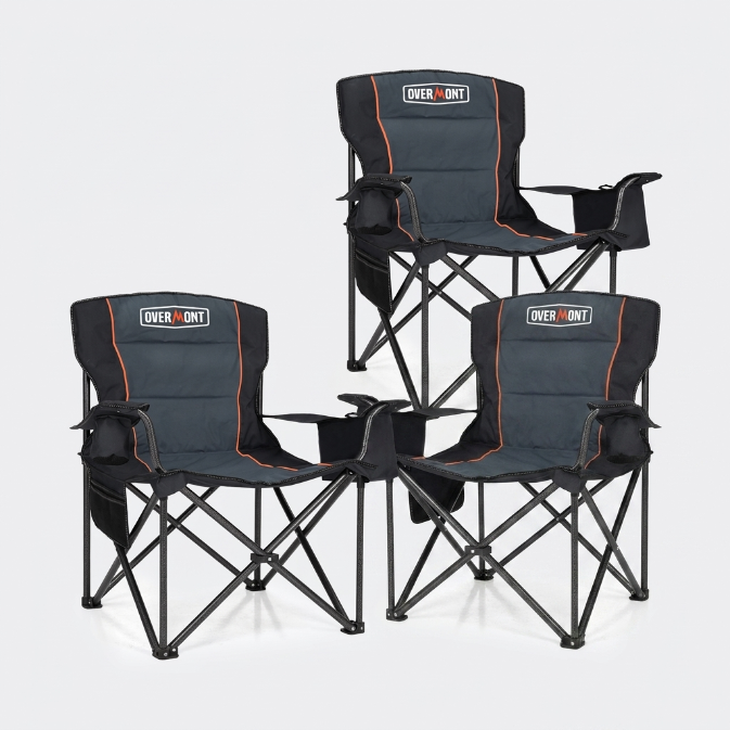 Overmont 2er-Pack übergroßes Klapp-Campingstuhl-Set – Overmontoutdoor
