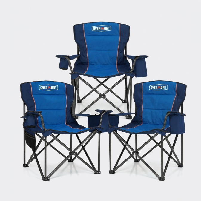 Overmont 2/3-Packs Oversized Folding Camping Chair Set