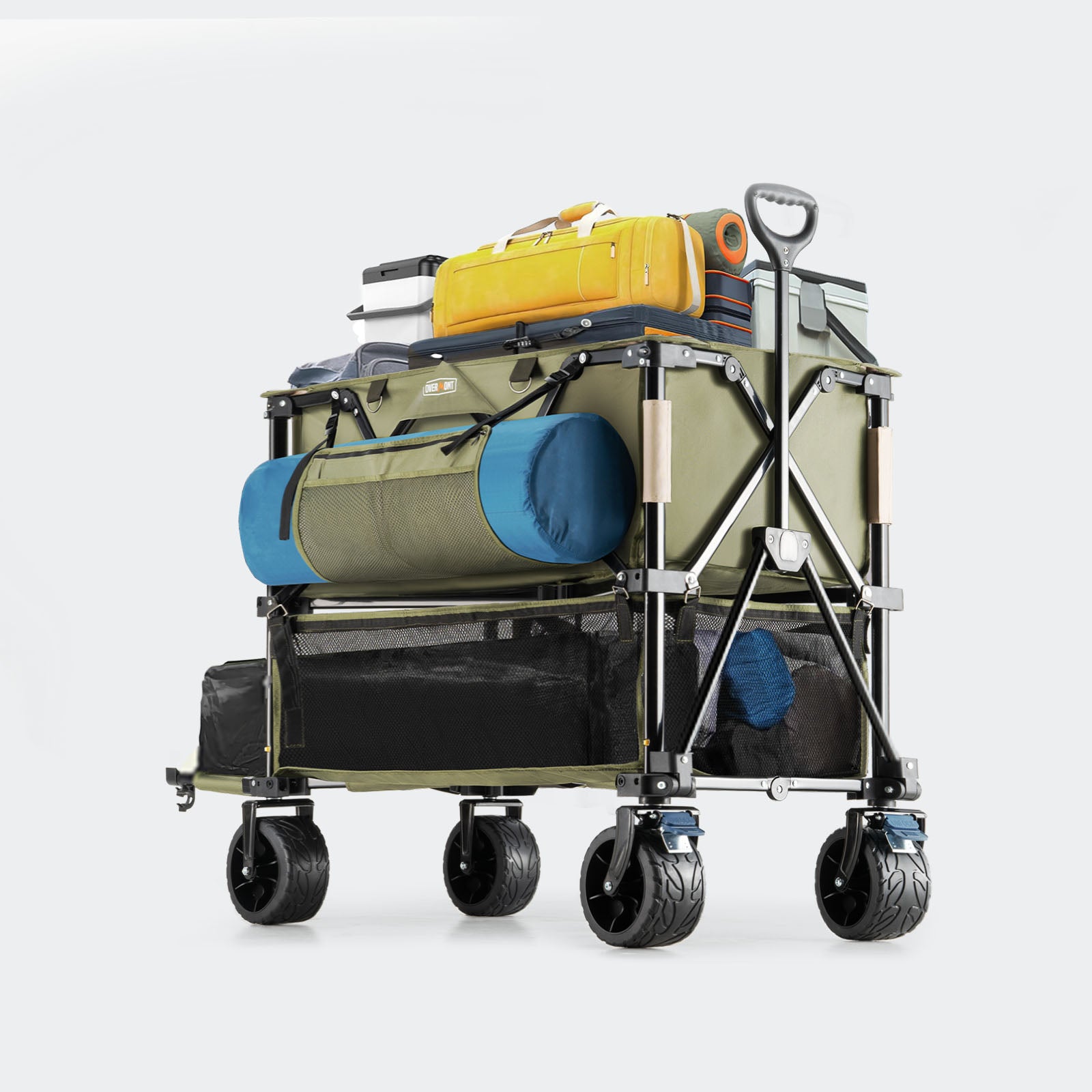 400L foldable double decker wagon green