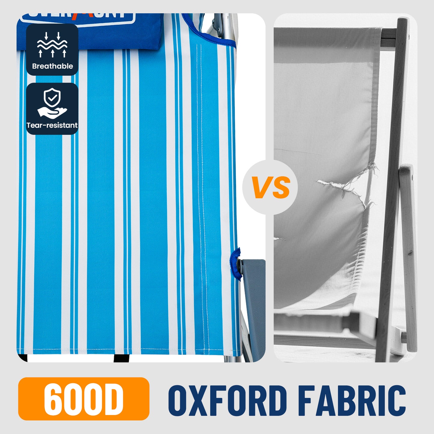 Overmont Low Beach Chair with Cooler Bag