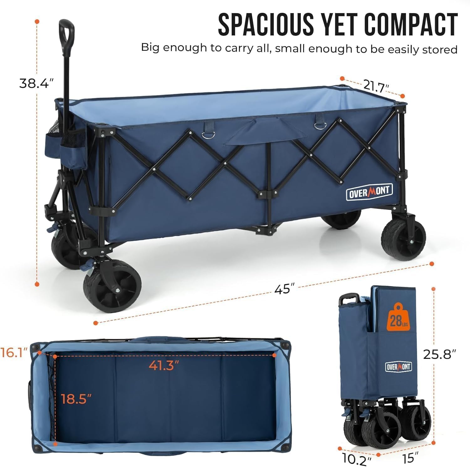 Overmont 300L Foldable Wagon Cart