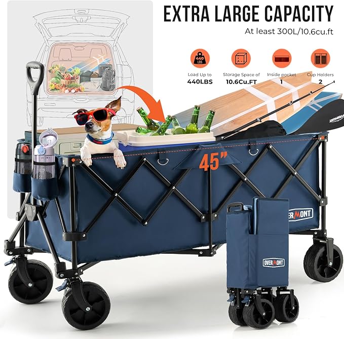 Overmont 300L Foldable Wagon Cart