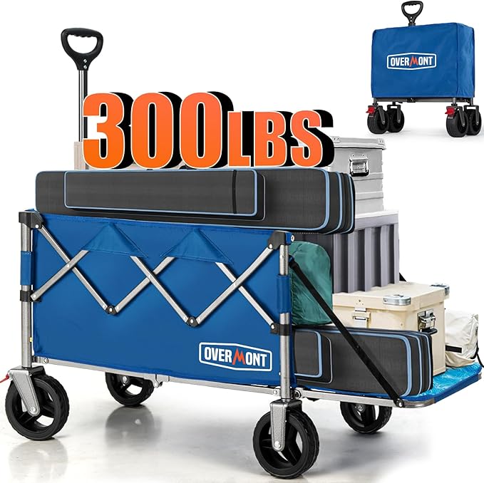 Overmont 200L Faltbarer zusammenklappbarer Wagen mit Heckklappe