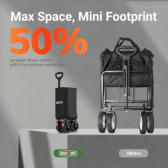 Overmont 150L Ultra-Compact Collapsible Wagon Cart