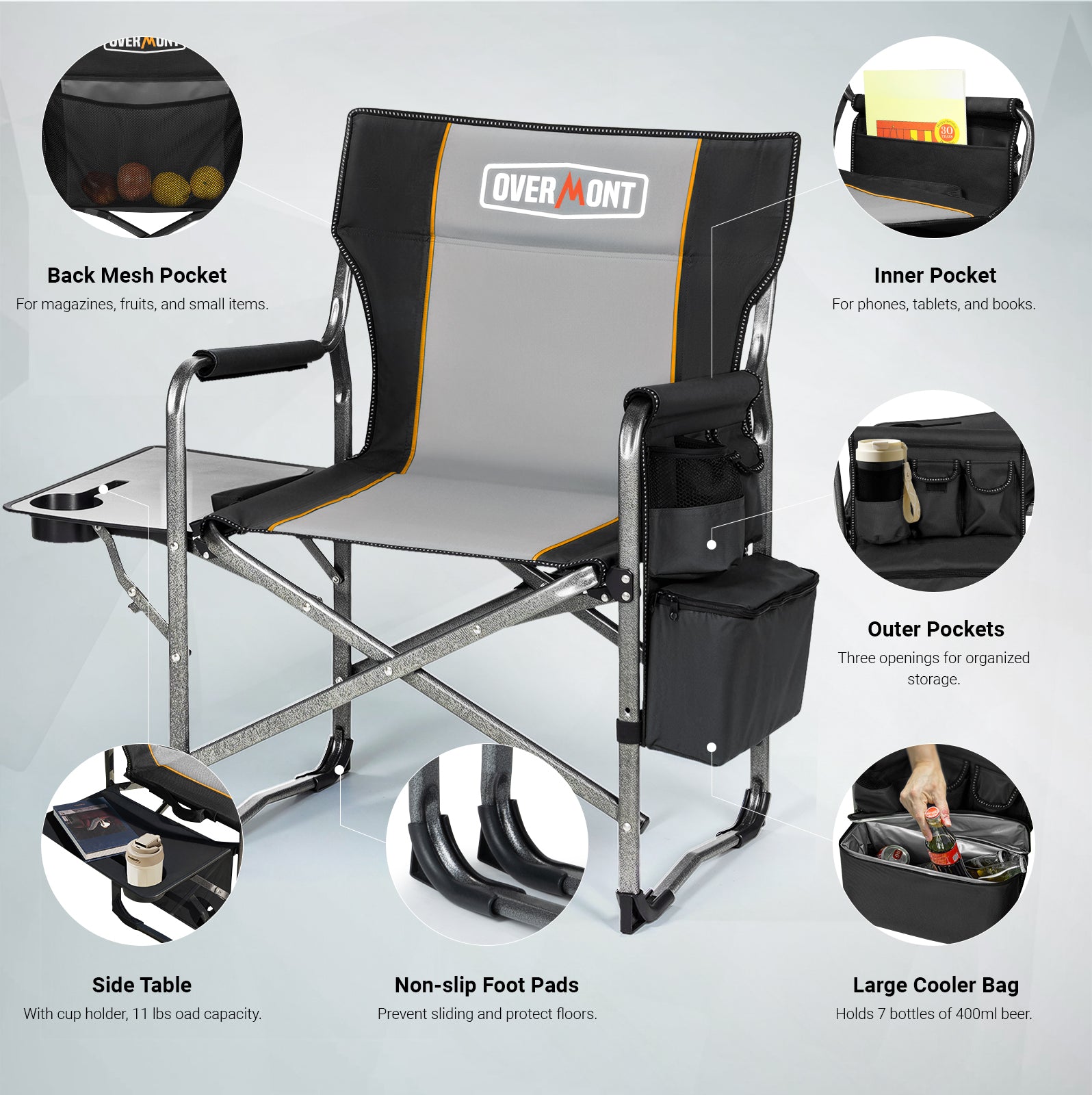 Overmont Oversized Lightweight Foldable Directors Chairs