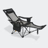 Overmont Reclining Camping Chair with Removable Footrest - Black