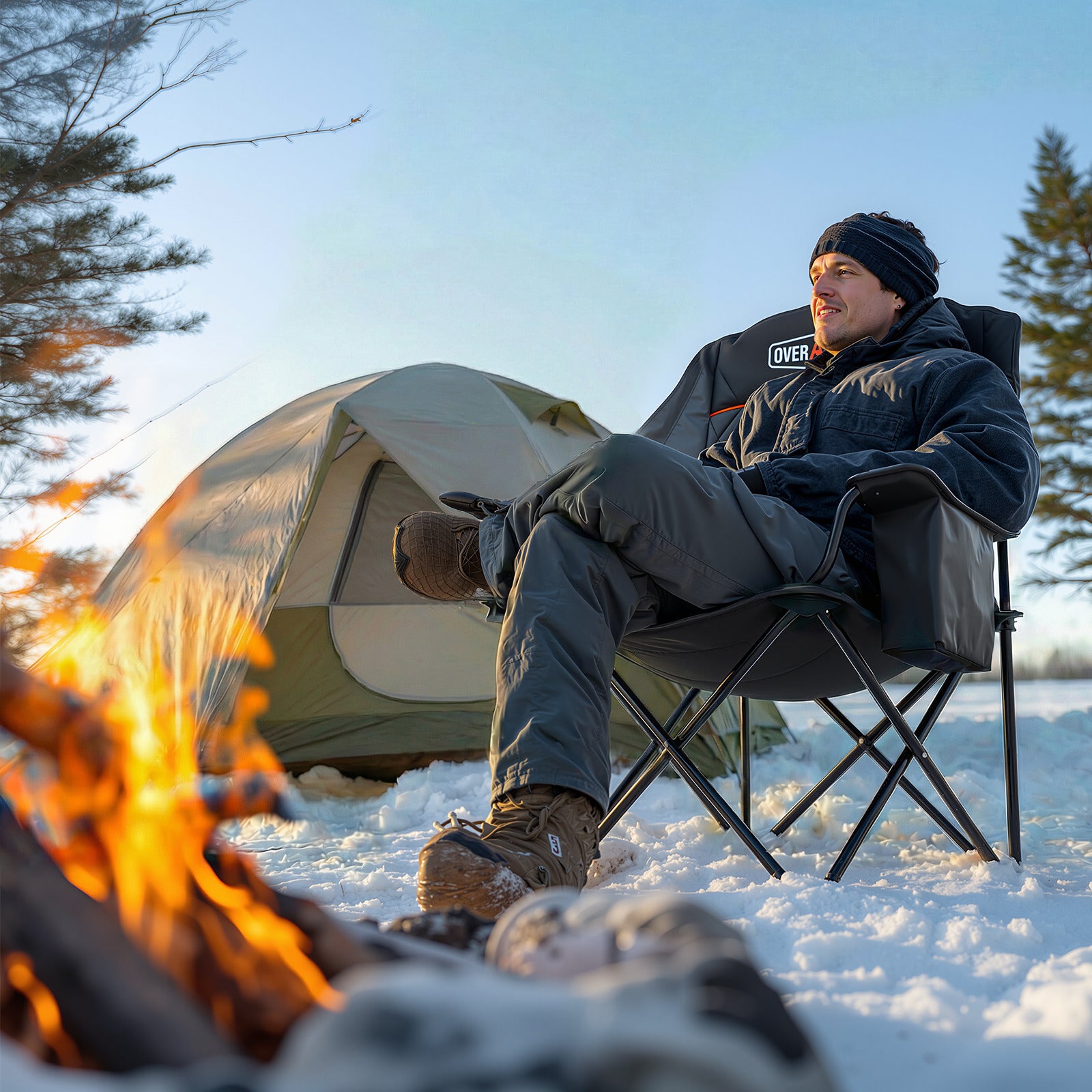 Chaise de camping Overmont surdimensionnée XL pour adultes
