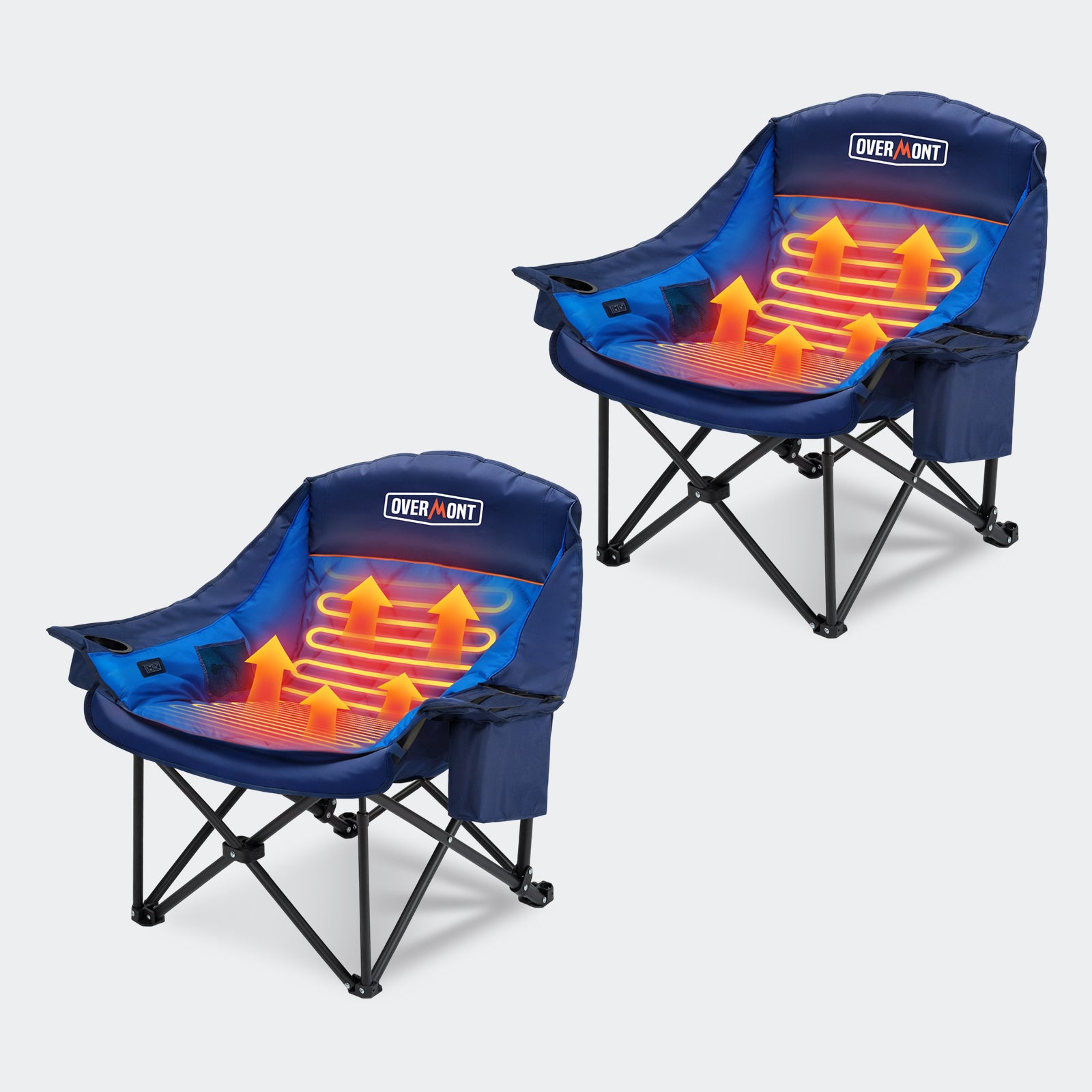 Chaise de camping Overmont surdimensionnée XL pour adultes