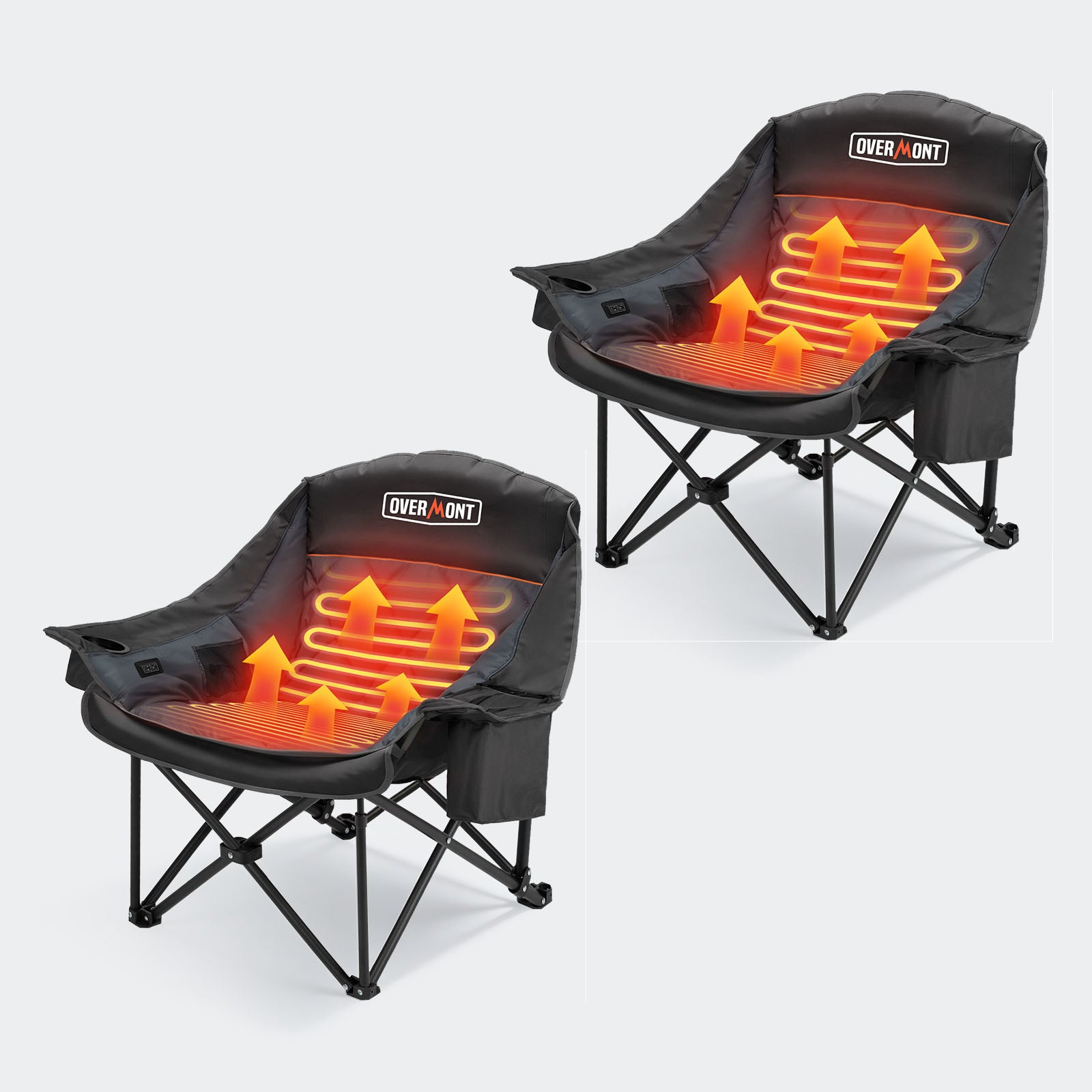 Chaise de camping Overmont surdimensionnée XL pour adultes