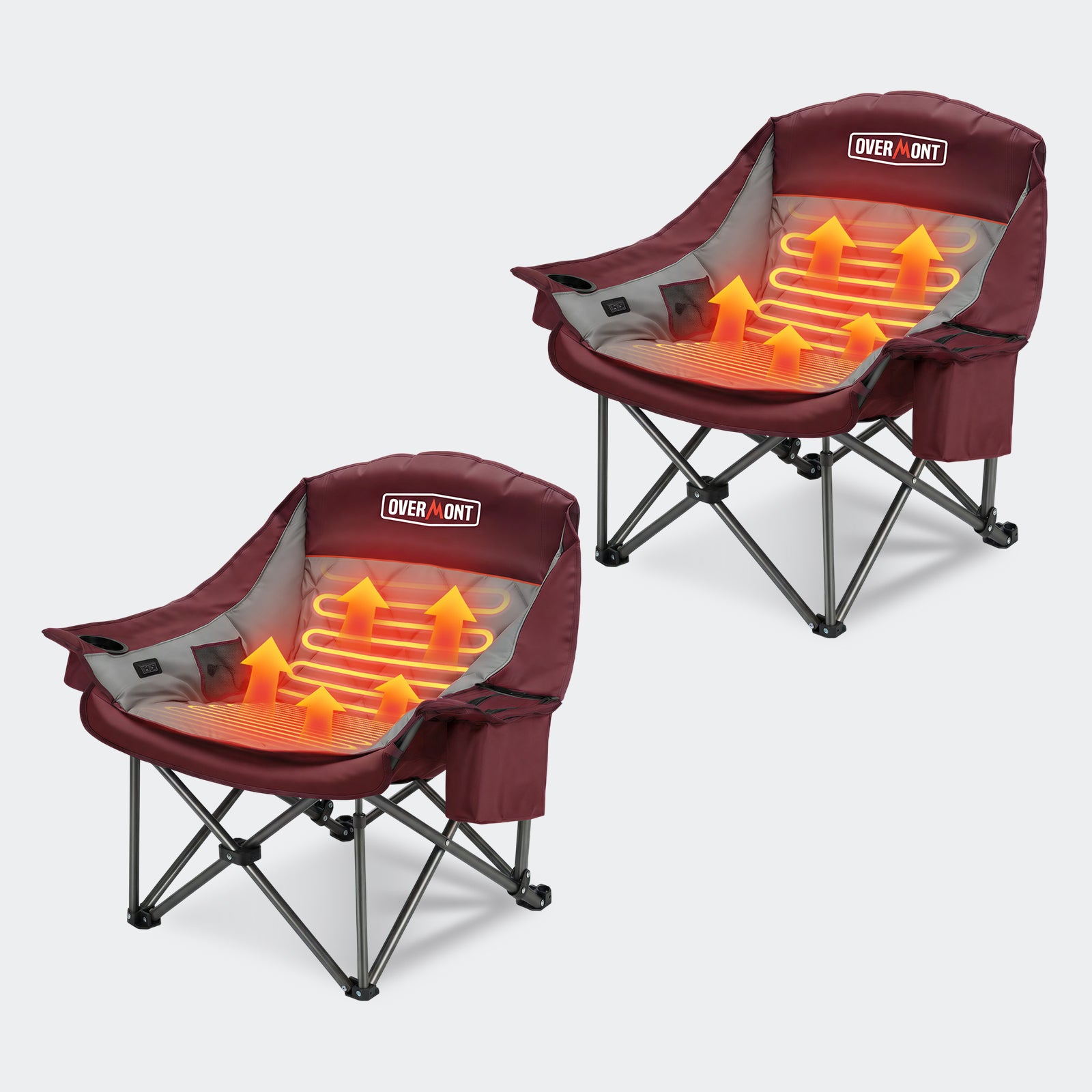 Chaise de camping Overmont surdimensionnée XL pour adultes