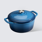 Overmont 5.5Quart Cast Iron Dutch Oven Drip-pattern Lid Multicolor