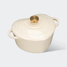 Overmont Heart-Shaped Cast Iron Dutch Oven 2QT Multicolor - Cream White