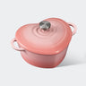 Overmont Heart-Shaped Cast Iron Dutch Oven 2QT Multicolor - Pink