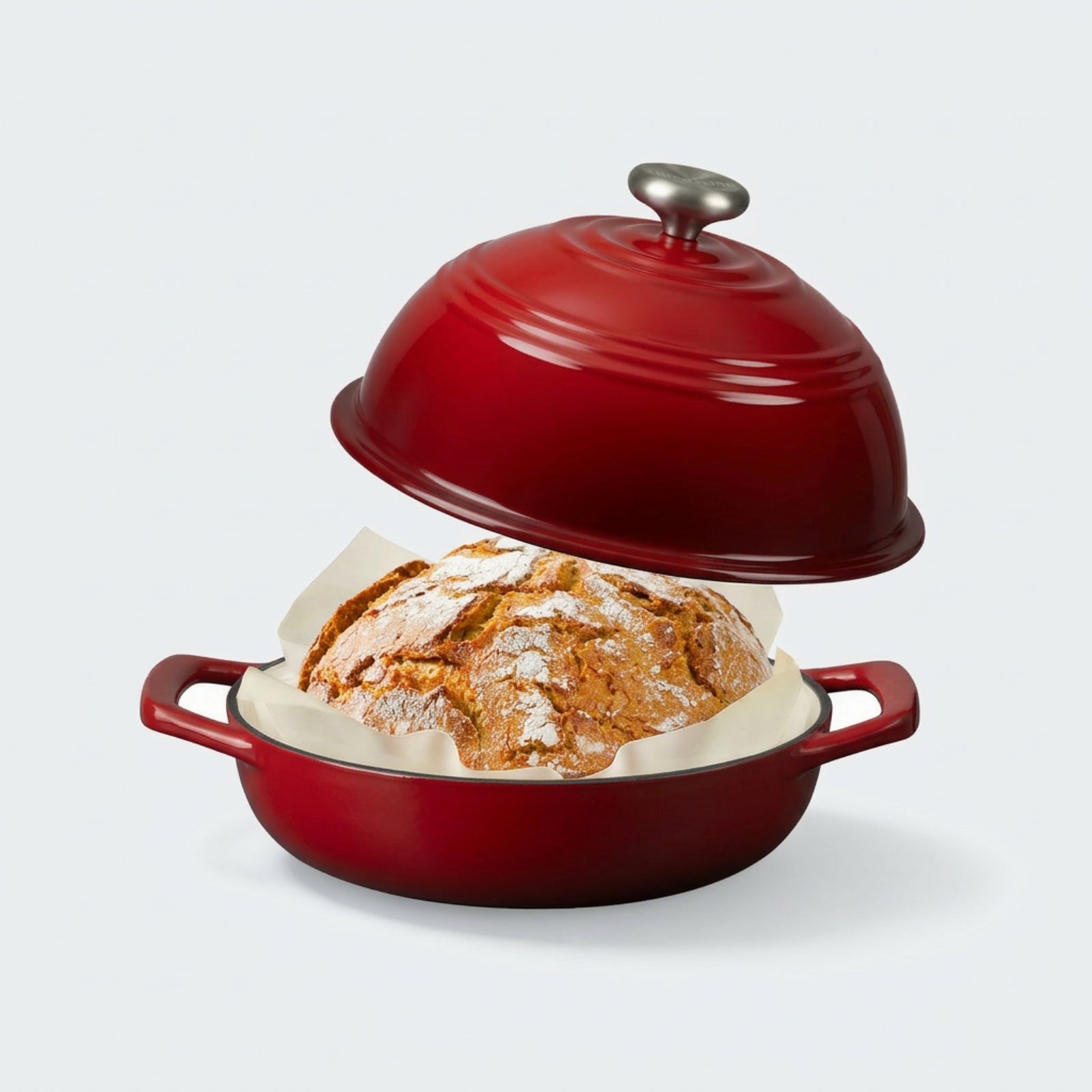 Overmont 5,5 QT Schmortopf aus emailliertem Gusseisen