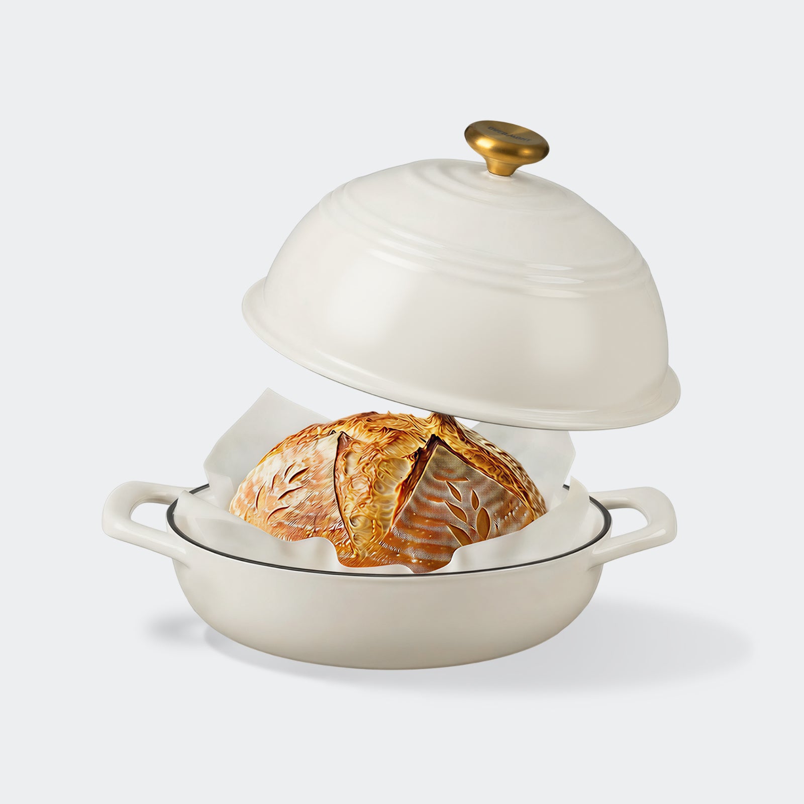Overmont 5,5 QT Schmortopf aus emailliertem Gusseisen