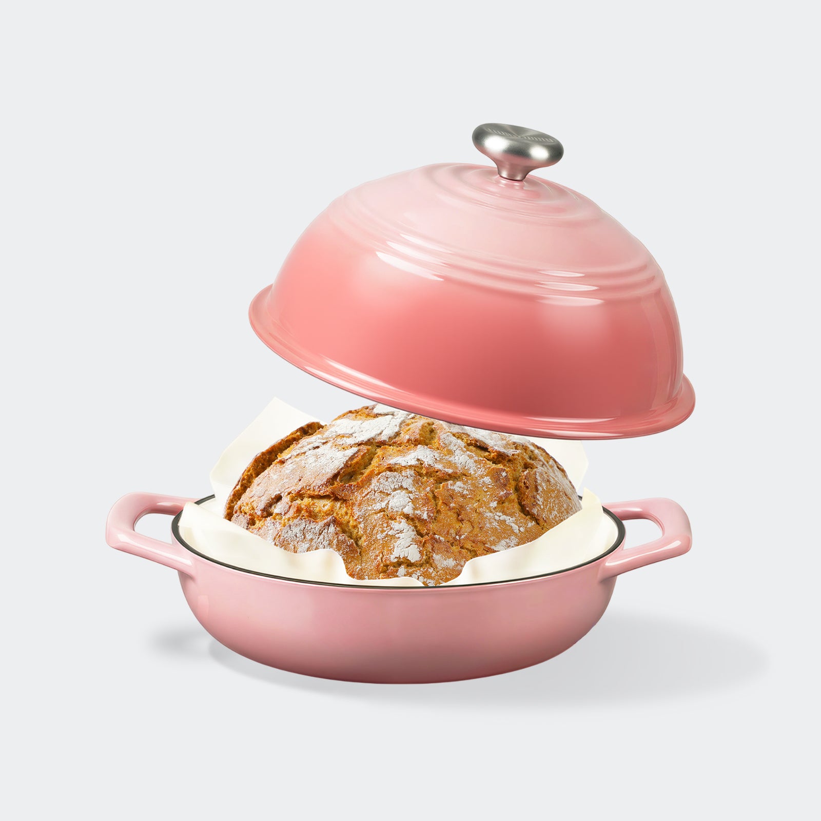 Overmont 5,5 QT Schmortopf aus emailliertem Gusseisen