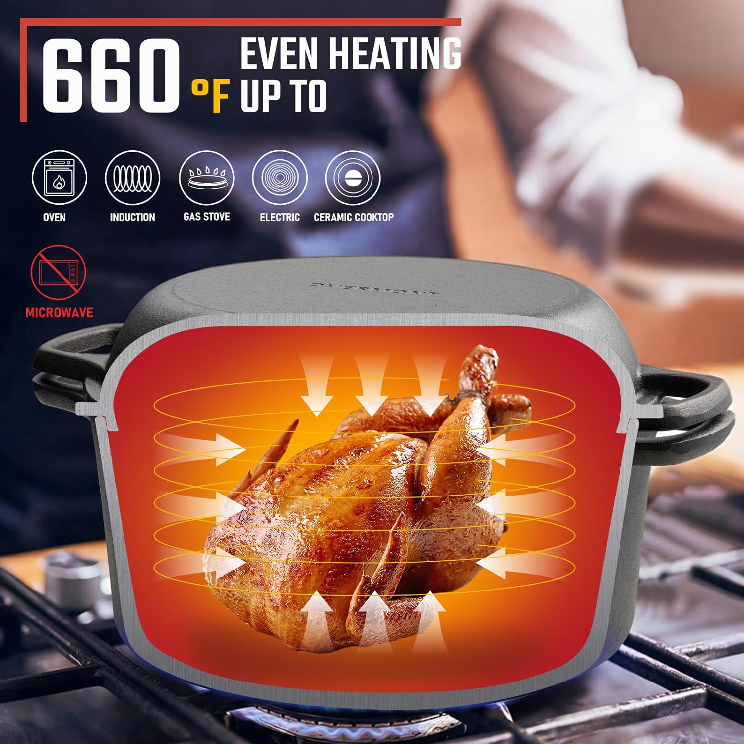 Overmont 2-in-1-Dutch-Oven mit Bratpfannendeckel