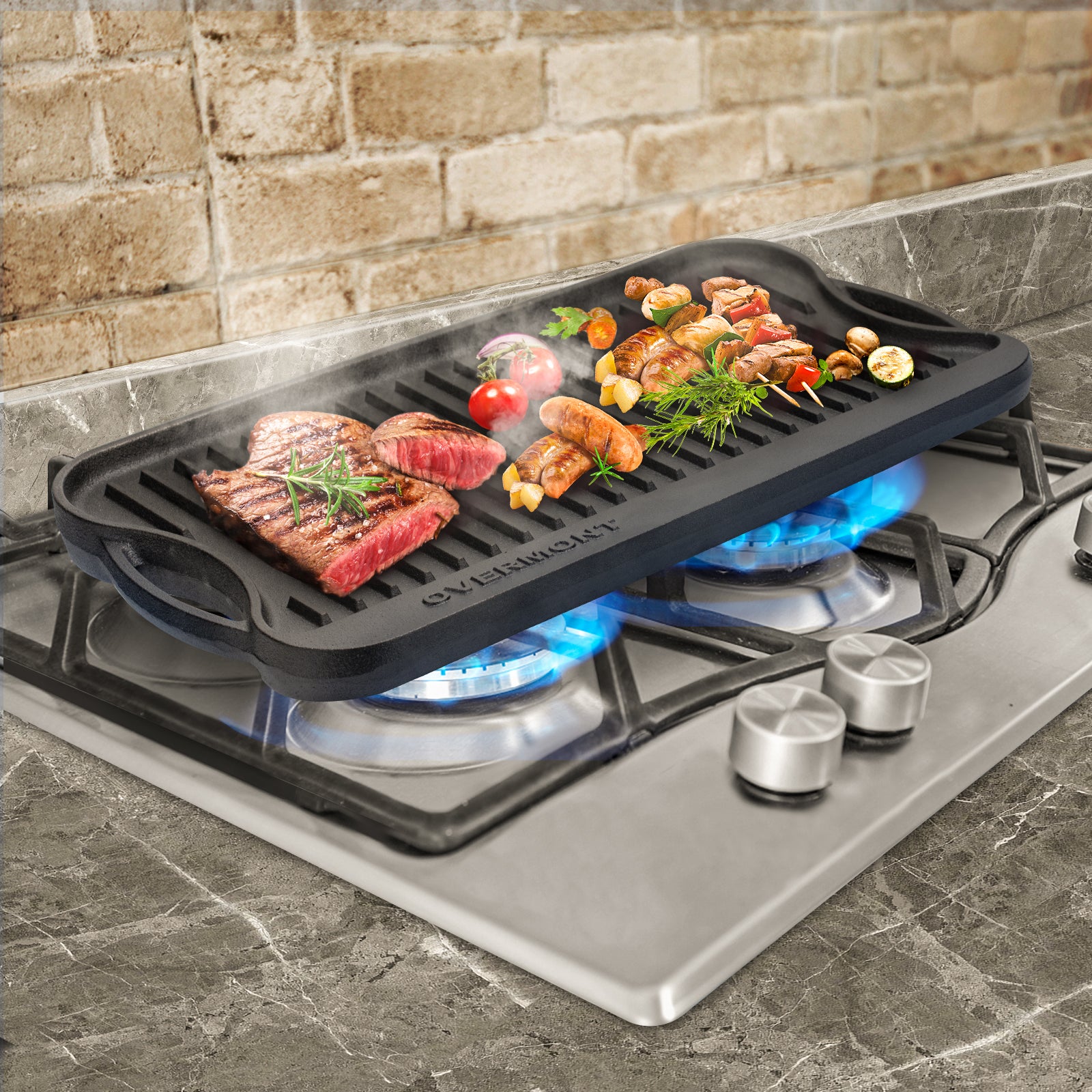 Reversible Grill Pan use