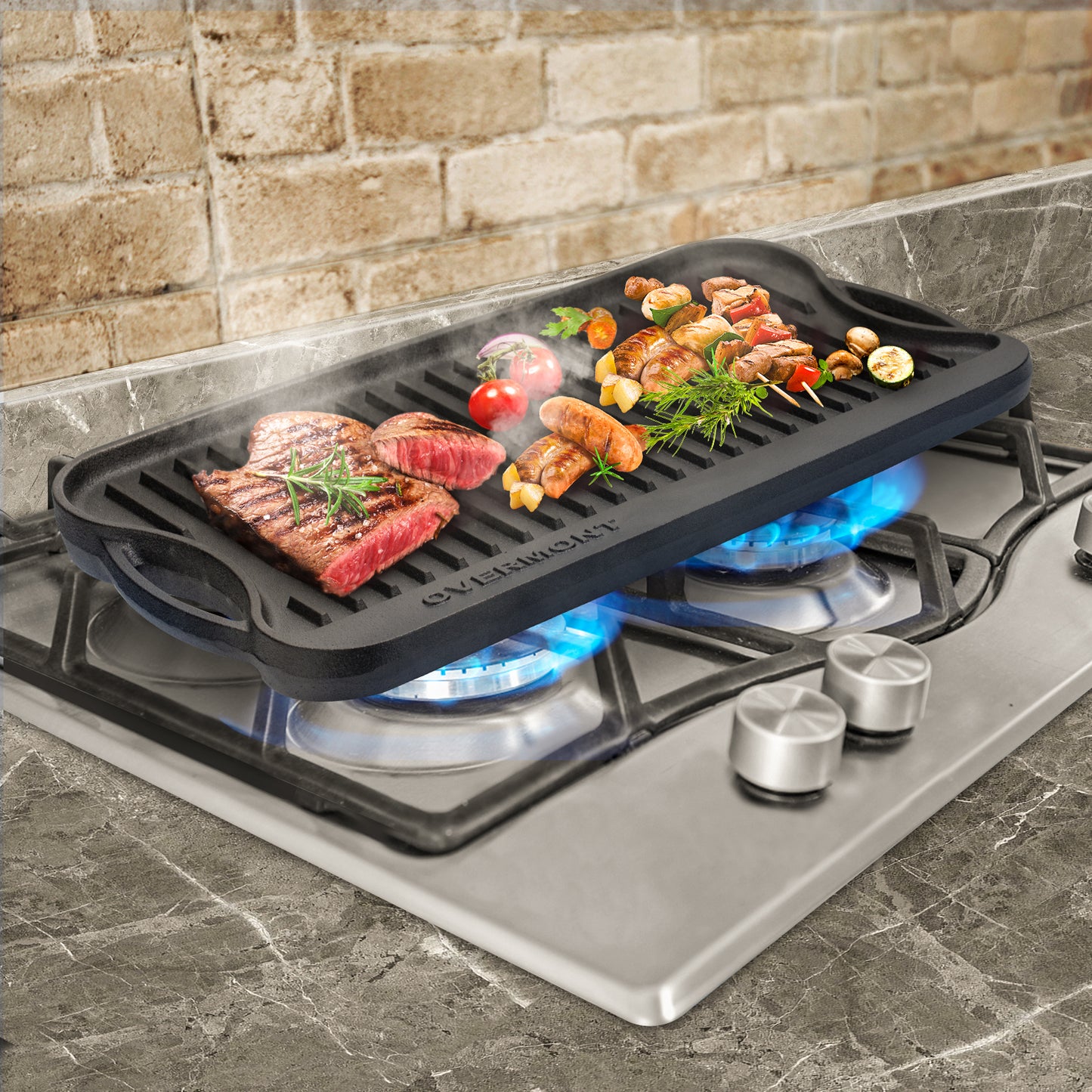 Reversible Grill Pan use