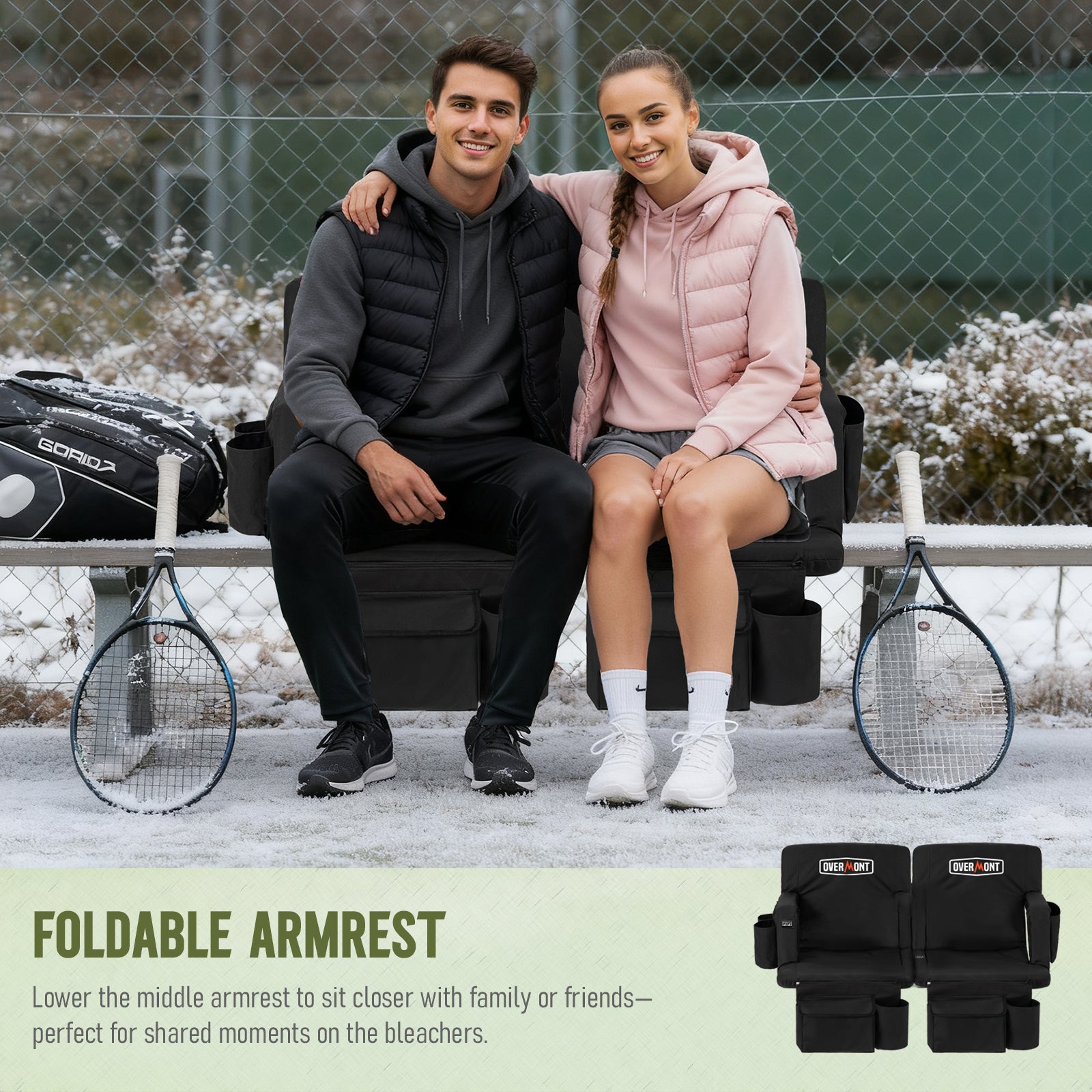 Overmont Heated Stadium Seat with Back Support